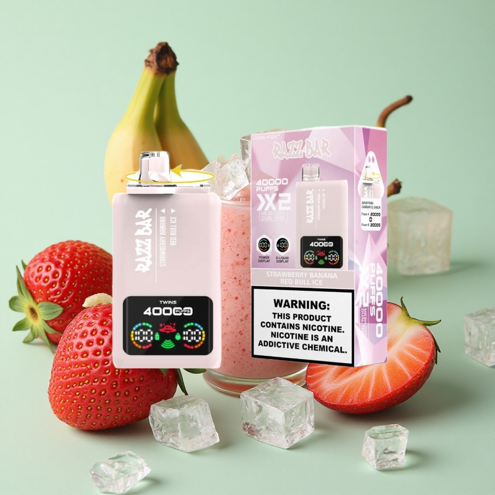 Razz Bar 40000 Puffs Једнократни Вапе Јагода банана Ред Бул Ајс 2%,5% Nikotin