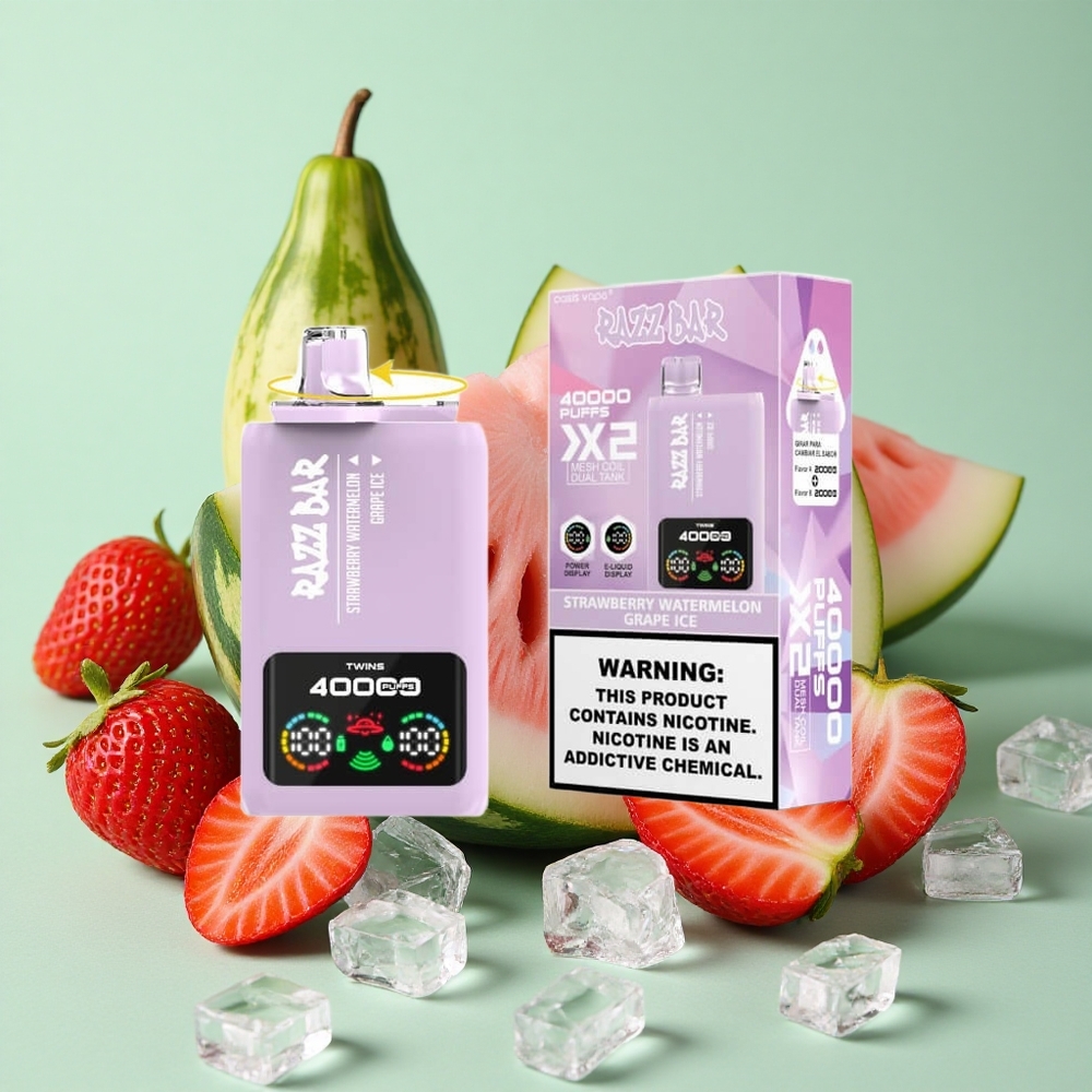 Razz Bar 40000 Puffs Једнократни Вапе Лед од грожђа и јагода 2% 5% Nikotin