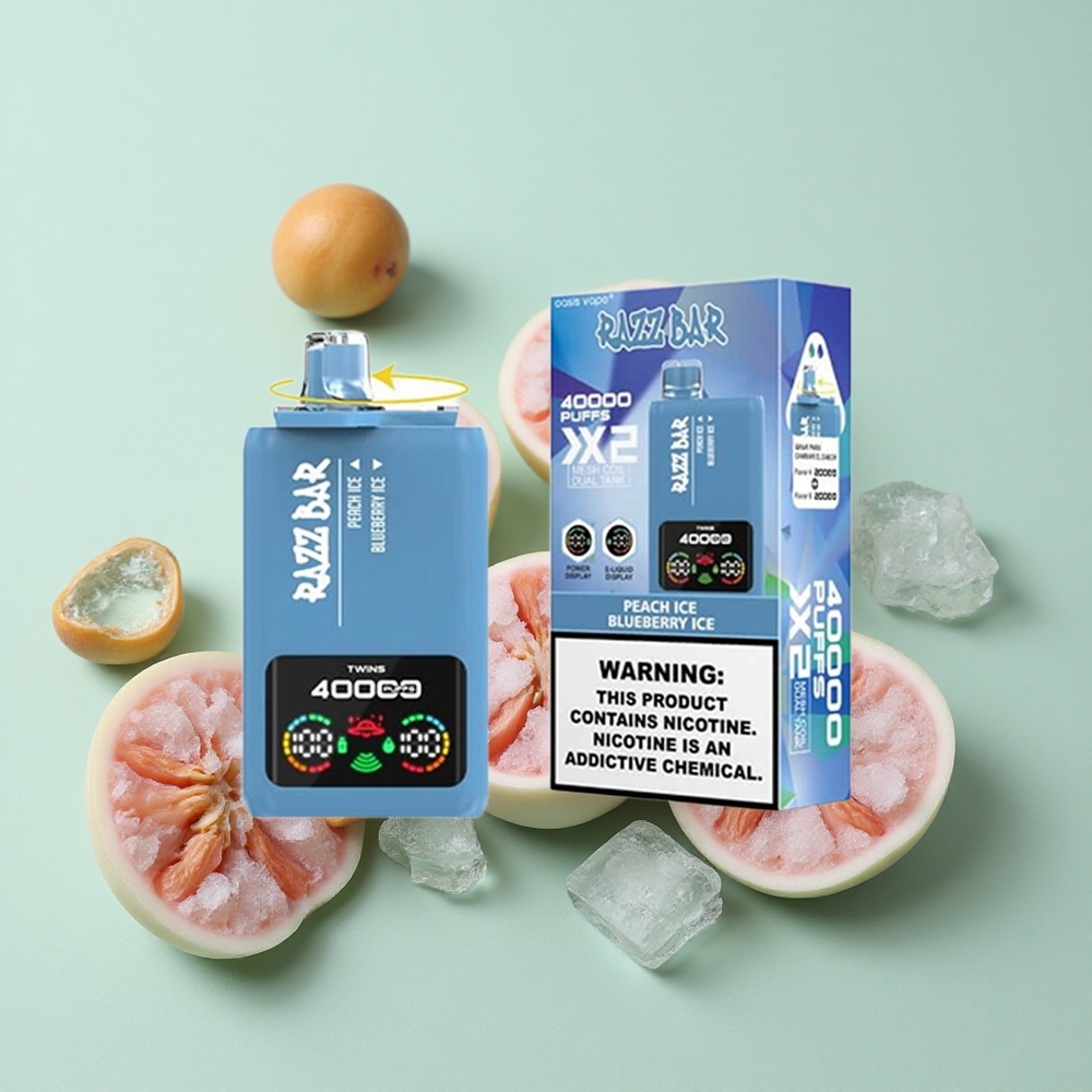 Razz Bar 40000 Puffs Једнократни Вапе Лед од брескве_лед од боровнице