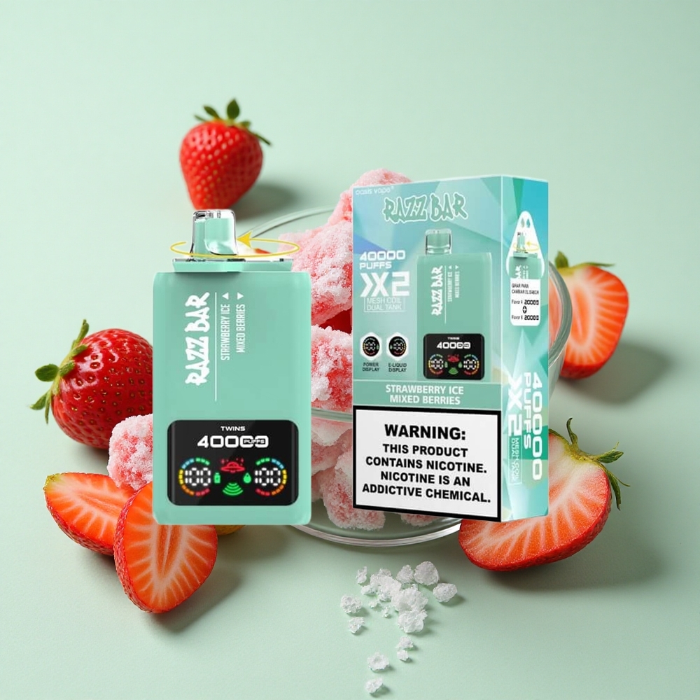 Razz Bar 40000 Puffs Једнократни Вапе Ледени од јагода_Мешано бобичасто воће
