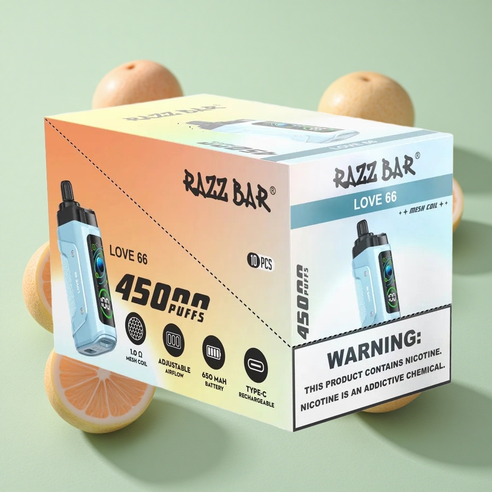 Razz Bar 45000 Puffs Једнократни Вапе Ljubav 66 са 1.0 Om Meš Zavojnicom