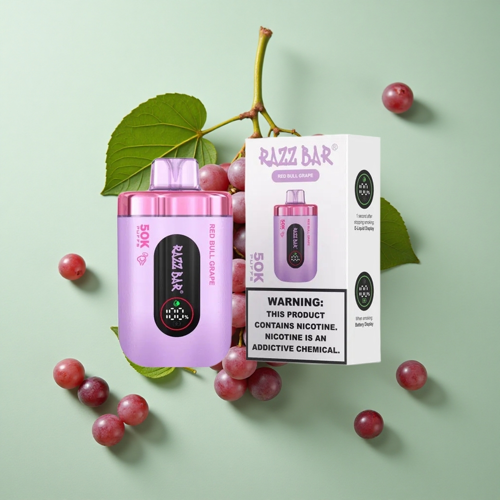 Razz Bar 50K Puffs Једнократни Вапе Crveni Bik Grožđe 1.0 Ohm Mesh Coil Тип-Ц пуњење