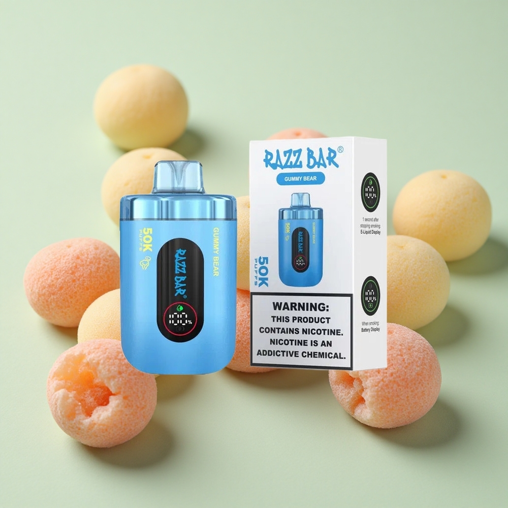 Razz Bar 50K Puffs Једнократни Вапе Gumeni Meda 1.0 Ohm Mrežasti Kalem 2% Никотин