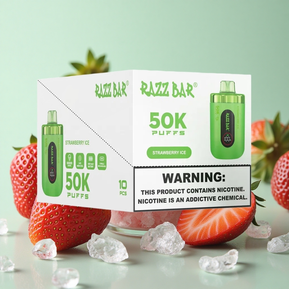 Razz Bar 50K Pusta Једнократни Вапе Jagoda Led 1.0 Ohm Mesh Type-C