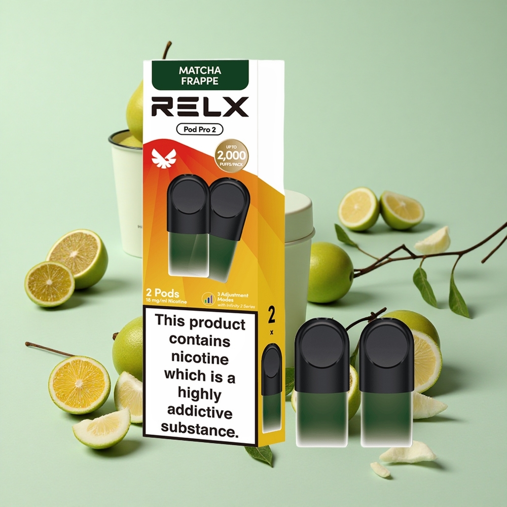 Relx Pod Pro 2 600 Puffs Čaj-Matcha Frape Čaj 1,9ml 3 režima