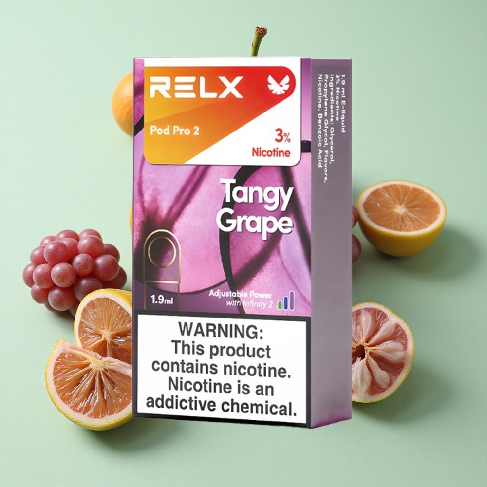 Relx Pod Pro 2 600 Udarа Kiselo Grožđe 3% Никотин 1.9ml 3 Režima Napona