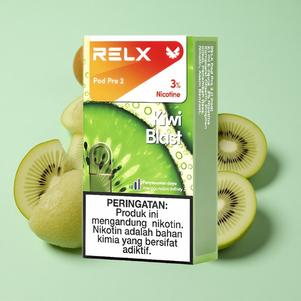 Relx Pod Pro 2 600 ispufanja Kiwi Eksplozija 3% Никотин 1.9ml Eco/Smooth/Boost modovi