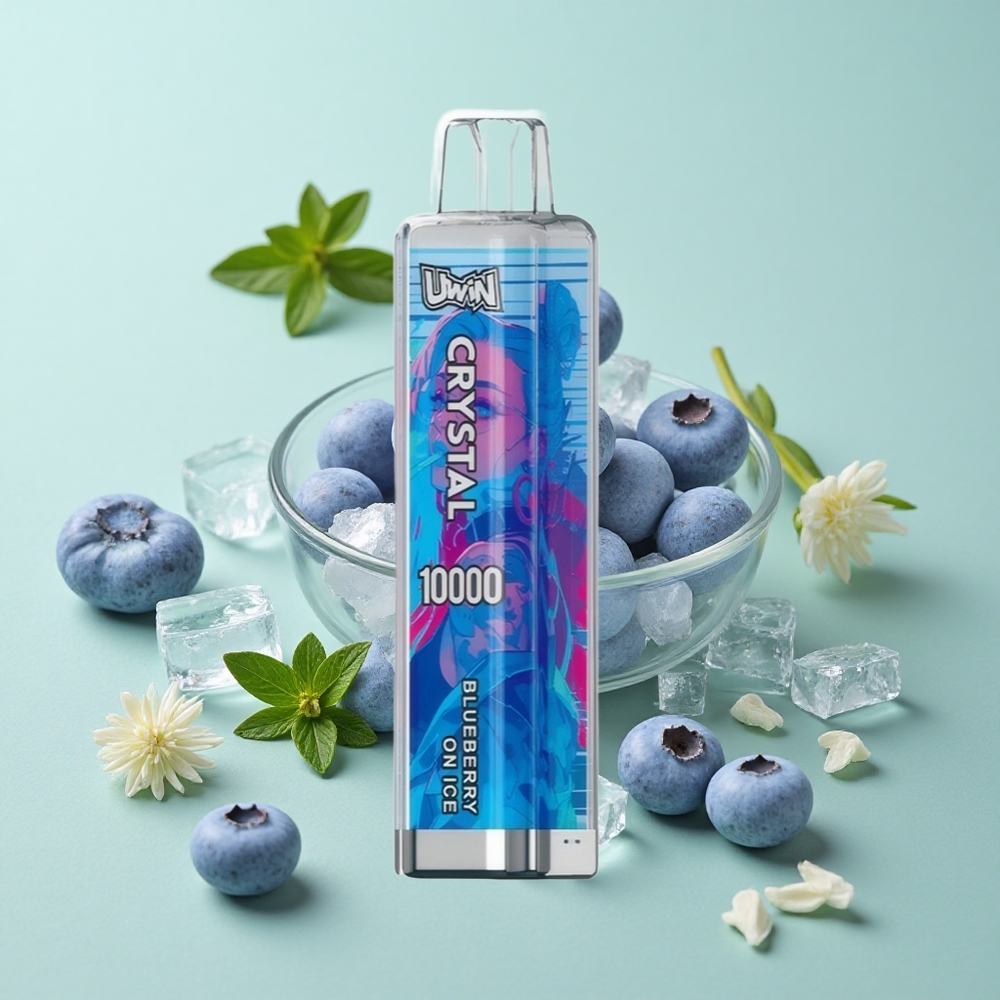 Uwin Crystal 10000 Puffs Једнократни Вапе Borovnica Na Ledu са РГБ Лигхтс и 18ml Капацитет Е-течности