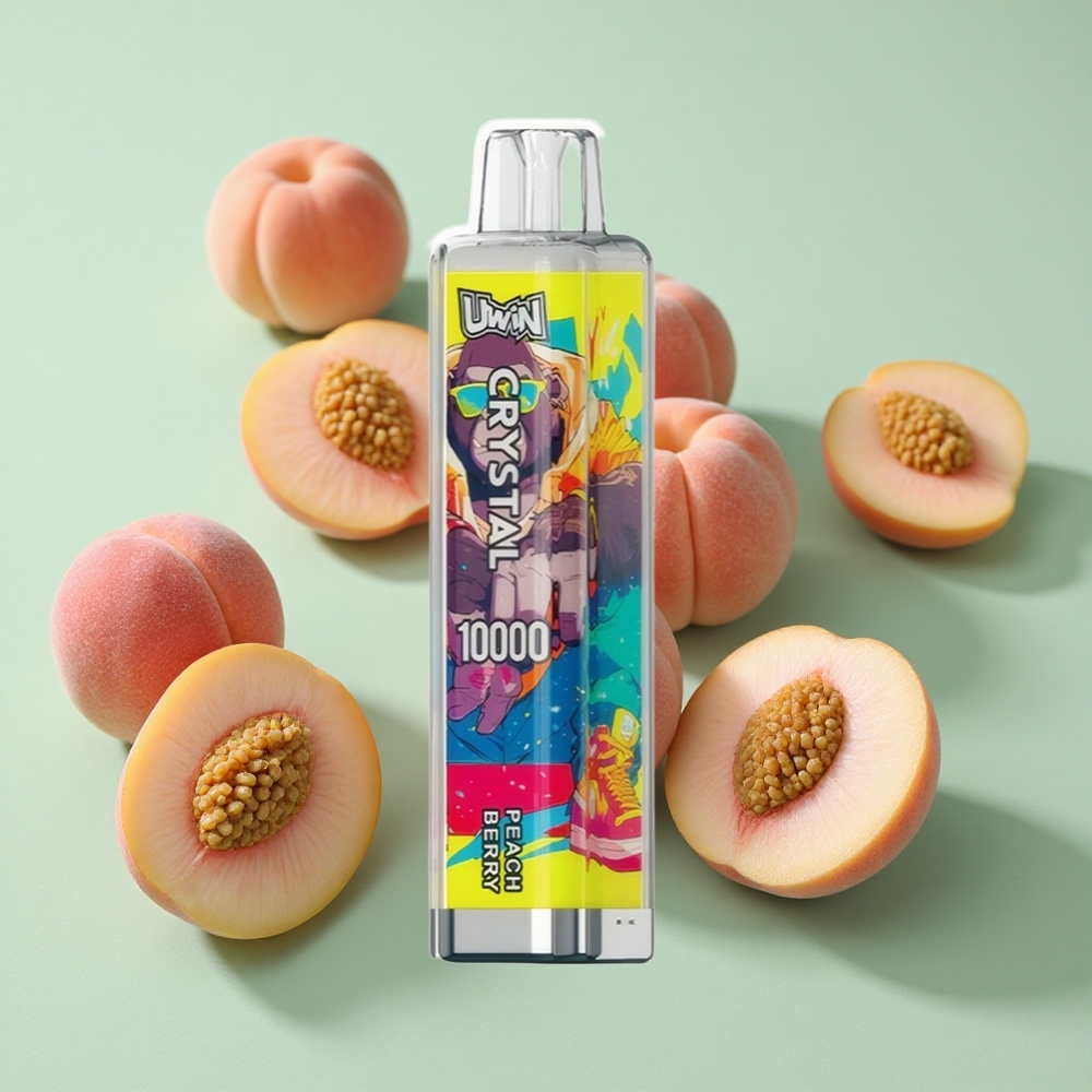 Uwin Crystal 10000 Puffs Breskva Bobica са РГБ Лигхтс и 18ml Капацитет Е-течности