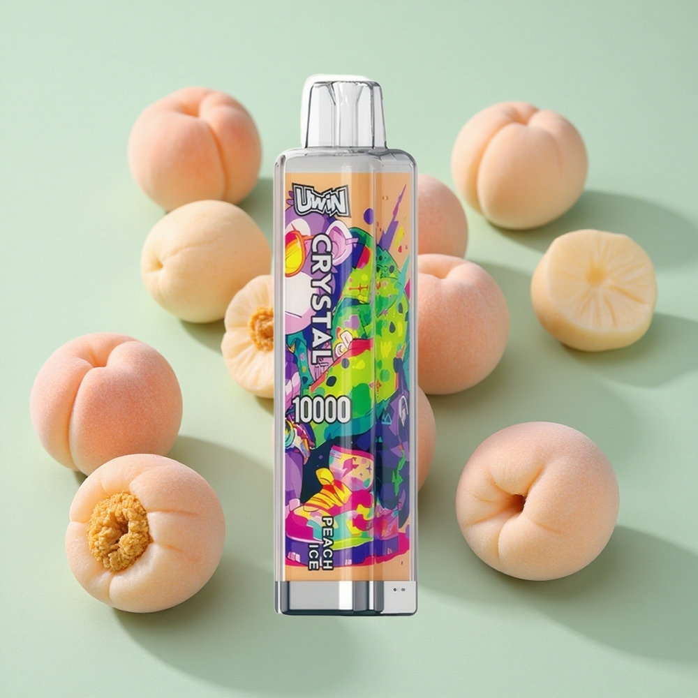 Uwin Crystal 10000 Puffs Једнократни Вапе Breskva Led са 18ml Капацитет Е-течности