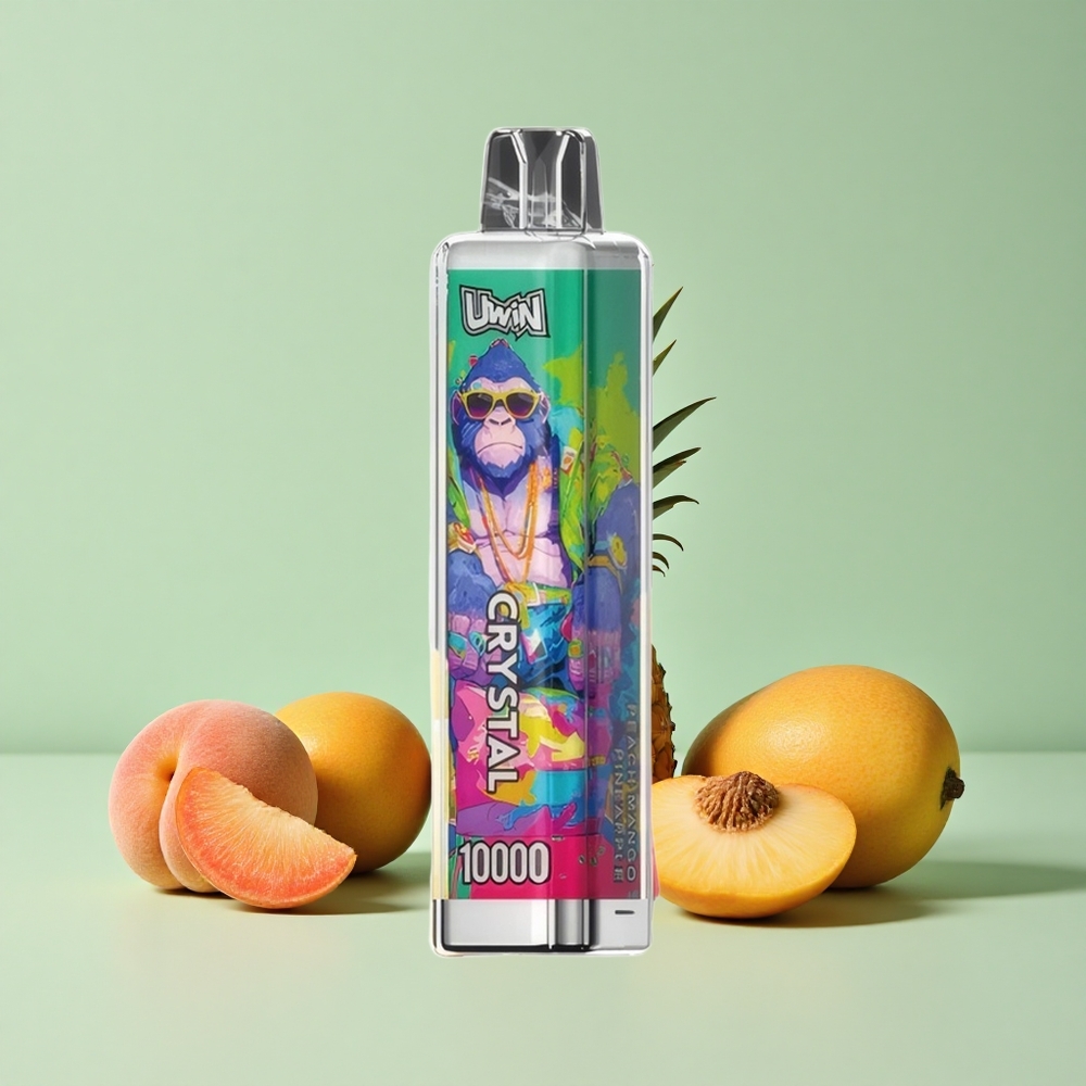Uwin Crystal 10000 Puffs Breskva Mango Ananas са РГБ Лигхтс и 18ml Капацитет Е-течности