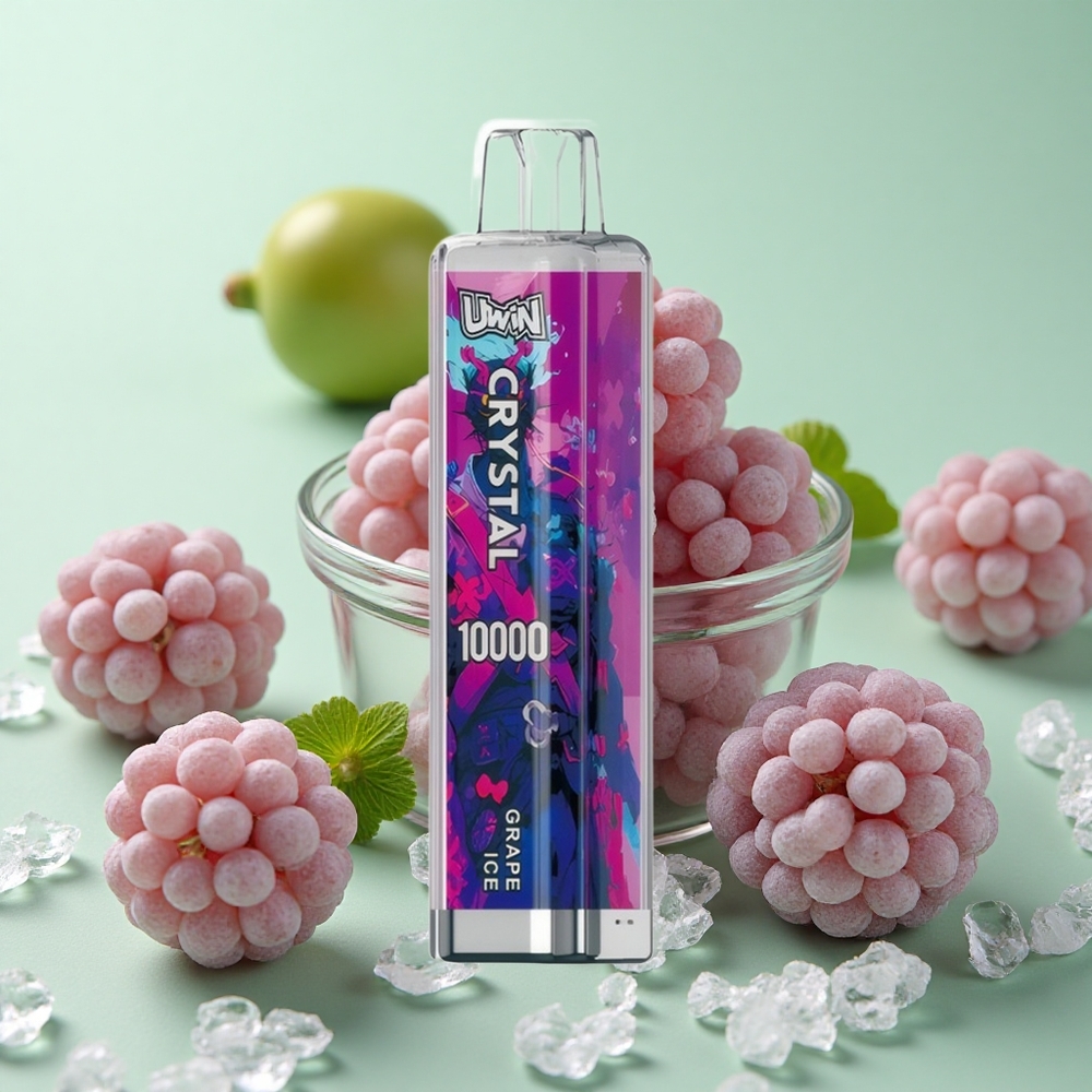 Uwin Crystal 10000 Puffs Једнократни Вапе Grožđe Led са RGB Svetlima и 18ml Капацитет Е-течности