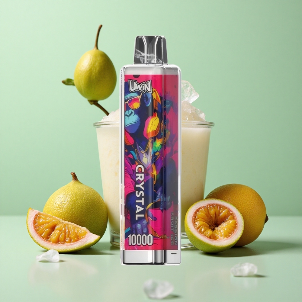 Uwin Crystal 10000 Puffs Једнократни Вапе Passion Fruit Ice са РГБ Лигхтс