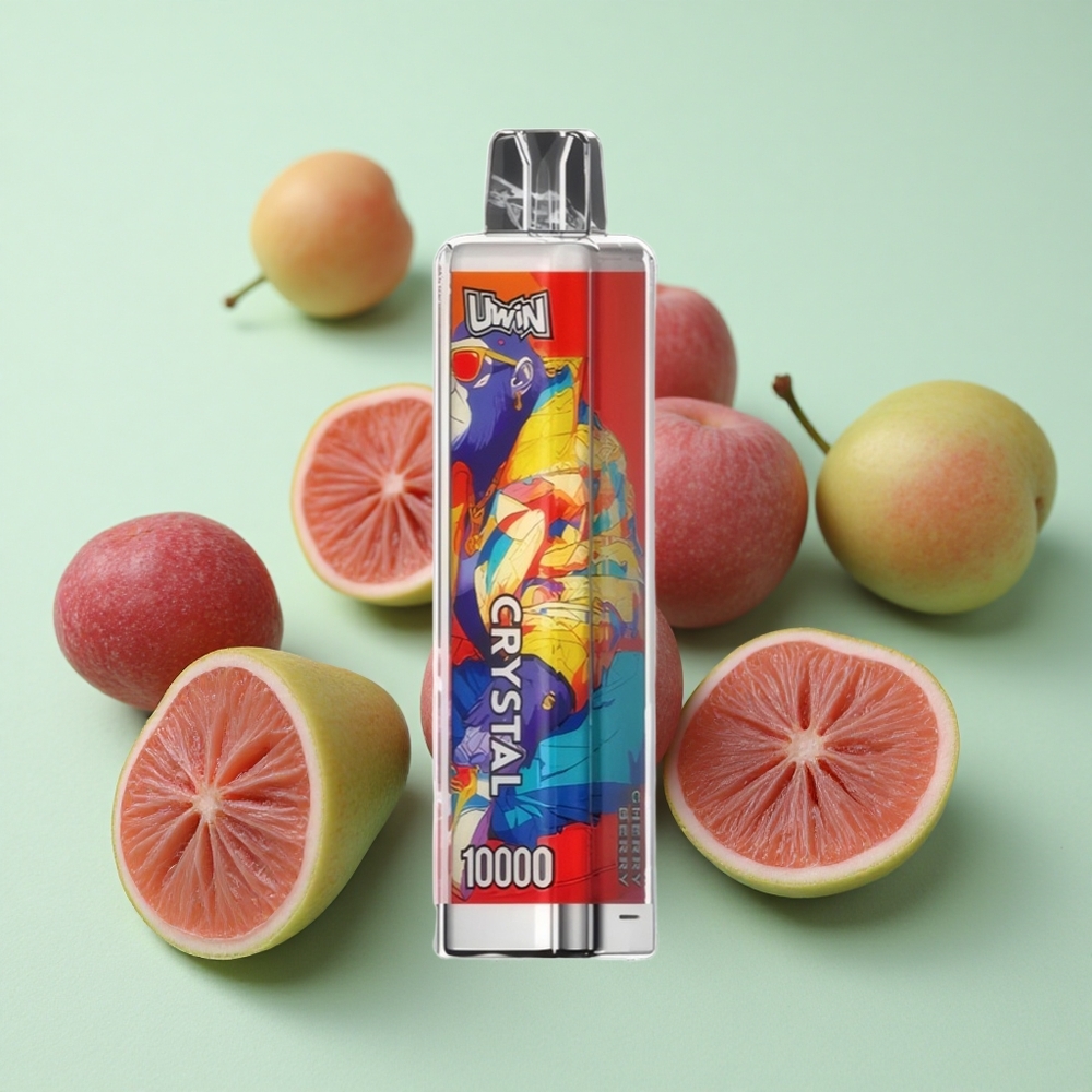 Uwin Crystal 10000 Puffs Једнократни Вапе Trešnja-Bobica са РГБ Лигхтс и 18ml Капацитет Е-течности