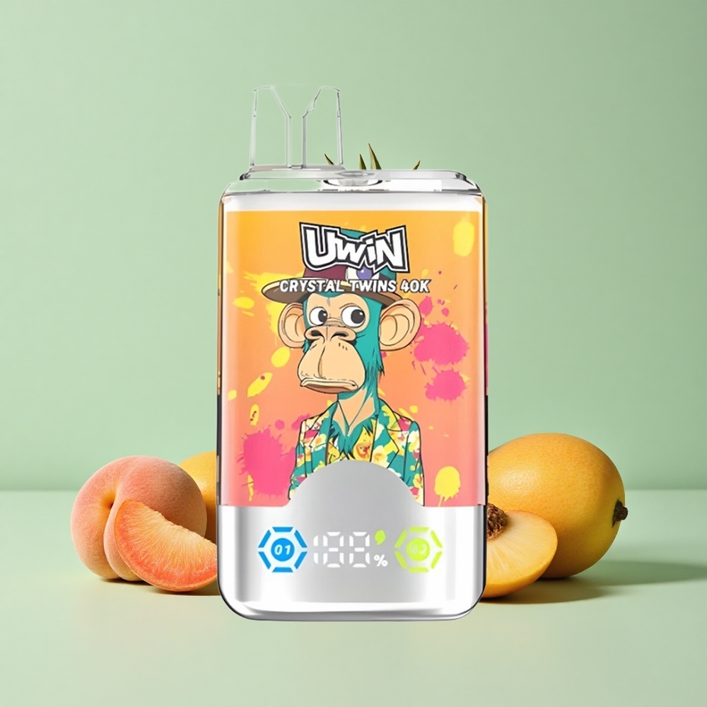 Uwin Crystal Twins 40000 Puffs Једнократни Вапе Breskva Mango Ananas Crveni Bik Rechargeable 850mAh