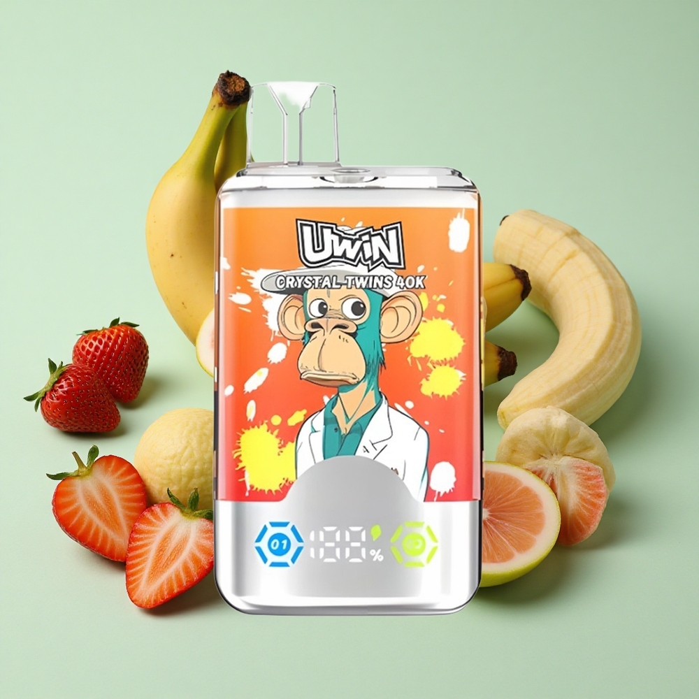 Uwin Crystal Twins 40000 Puffs Dispozabil Vejp Jagoda Banana Ljubav 32ml