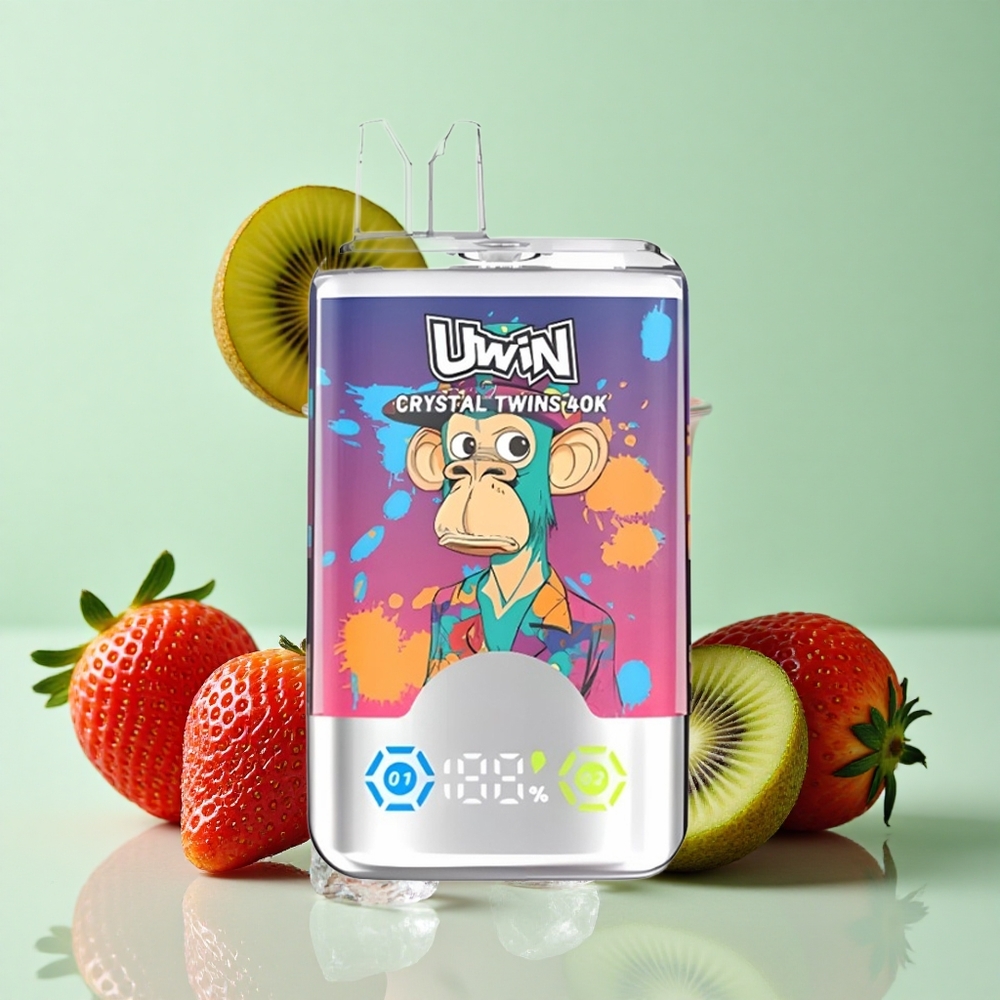 Uwin Crystal Twins 40000 Puffs Dispozabilna Vape Jagoda Kivi Grožđe Led