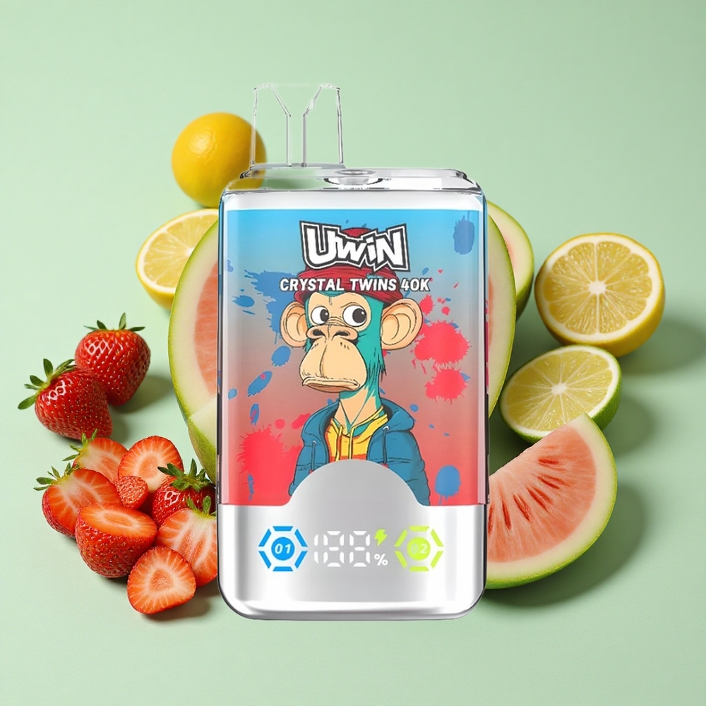 Uwin Crystal Twins 40000 Puffs Једнократни Вапе Jagoda Lubenica Limun Limeta са 850mAh Батерија
