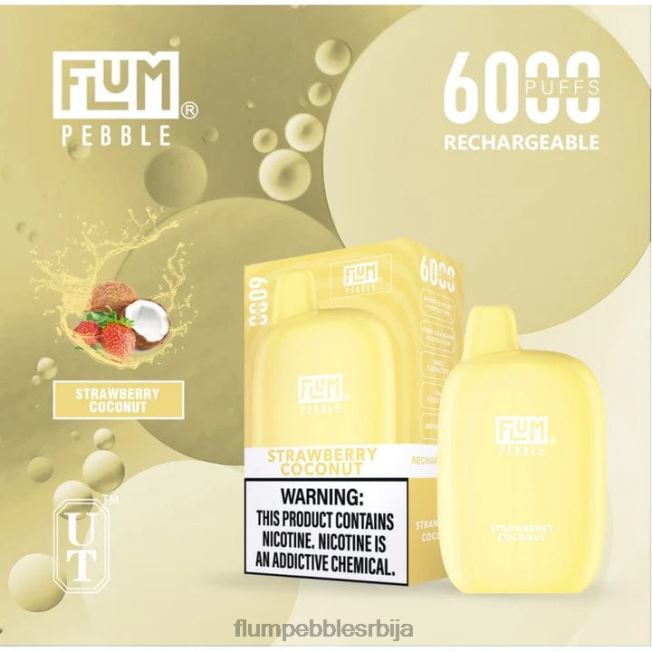 FLUM PEBBLES 6000 пуффс јагода кокос FLUM PEBBLE belgrade JPX0J72